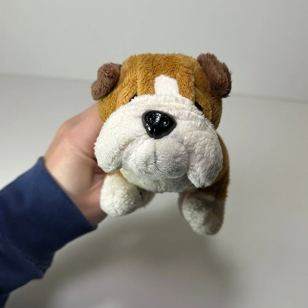 Ganz Webkinz Lil Kinz Bulldog Plush Stuffed Animal Tan White Brown HS107 No Code